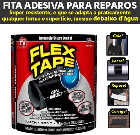 Fita Adesiva Para Reparos Flex Tape Black Mercadolivre