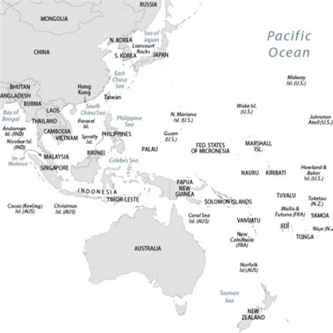 The Blue Pacific—exclusive Economic Zones Of 14 Independent Pacific