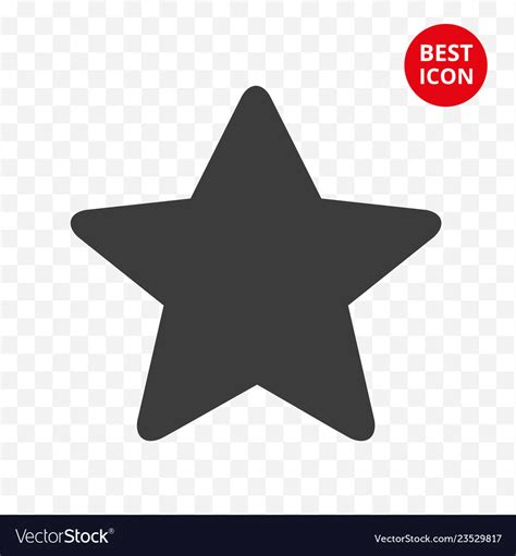 Five-pointed black star icon symbol Royalty Free Vector