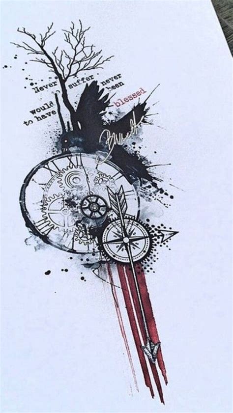 Pin By Brittny Atz On Tattoo Ideas Trash Polka Clock Tattoo Art Tattoo