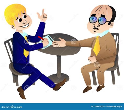 Businessmen Making a Deal Vector Cartoon Characters. Stock Illustration ...