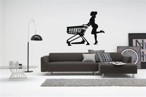 Shopping Mall Vinyl Wall Decal Fancy Dress Clothing Sexy Girl Shopping Mural Wall Sticker