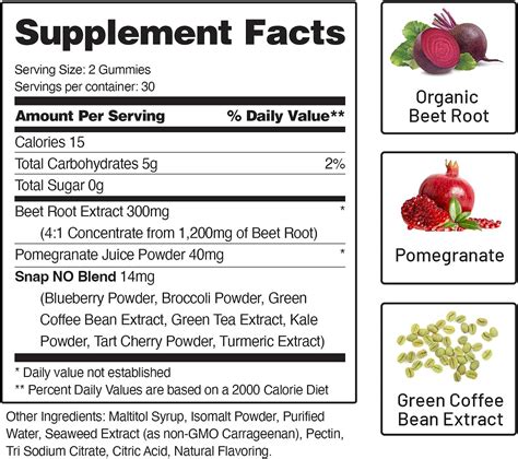 Snap Supplements Gomitas De Ra Z De Remolacha De Xido N Trico Sin