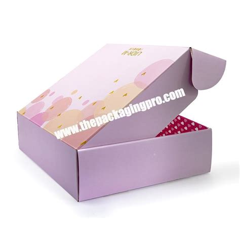 Custom Logo Pink Printed Corrugated Cardboard Paper Garment Packaging