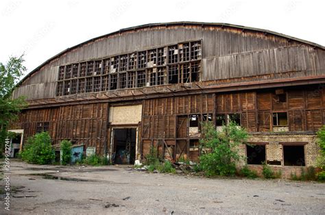 Old Wooden Abandoned Aircraft Hangar Stock Photo Adobe Stock