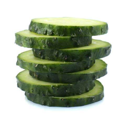 Premium Photo Sliced Fresh Cucumber Isolated On White