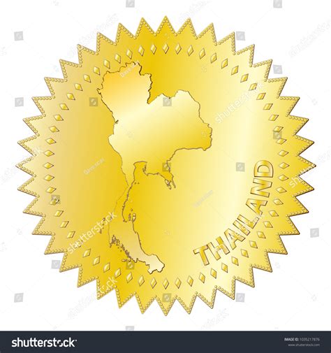 Textured Thailand Gold Seal Approval Badge Vector De Stock Libre De