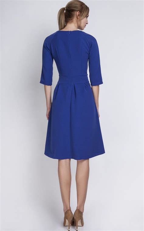 Buy Cobalt Blue A Line Midi Dress Lanti Silkfred Us Dress Midi