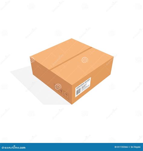 Isometric Cardboard Box Packaging Vector Illustration Design Stock Vector Illustration Of