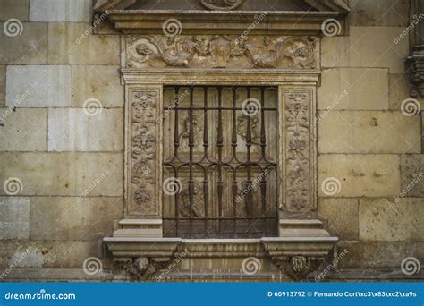 Iron Window Spanish Town Of Alcala De Henares Palaces And Anci Stock