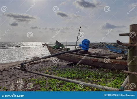 Traditional Fishing Boats are Abandoned on the Beach Stock Image ...