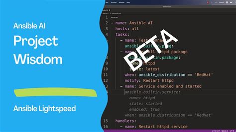 Ansible AI Ansible Lightspeed With IBM Watson Code Assistant Project
