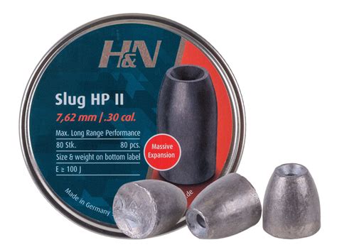 H N Slug HP II Hollowpoint 30 Cal 50 Gr 80ct Airgun Depot