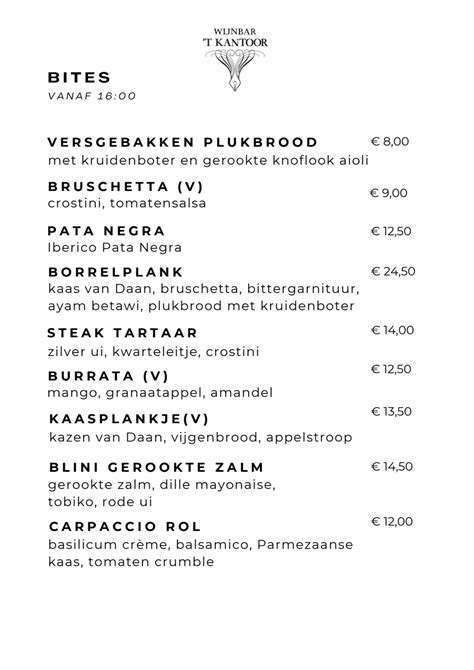 Menu 2024 Cafe Wijnbar T Kantoor In Alkmaar TheFork