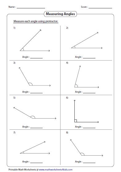 Using A Protractor To Measure Angles Worksheets