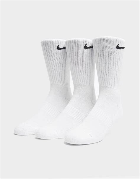 Nike 3 Pack Cushioned Crew Socks In Bianco Jd Sports