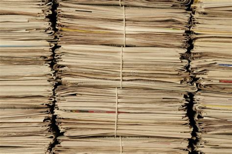 Piles Of Newspapers To Be Recycled Stock Photo Image Of Ecology Pile