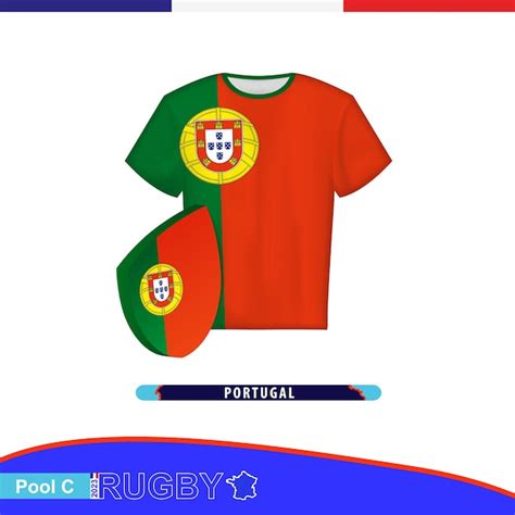 Premium Vector | Rugby jersey of portugal national team with flag