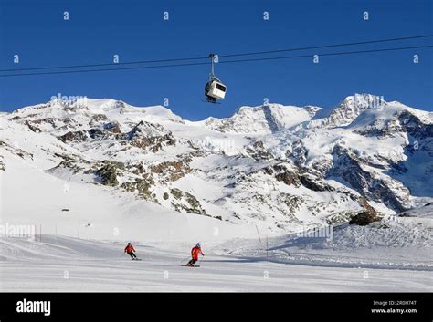 Monte Rosa Ski Resort Aosta Valley Italy Stock Photo Alamy