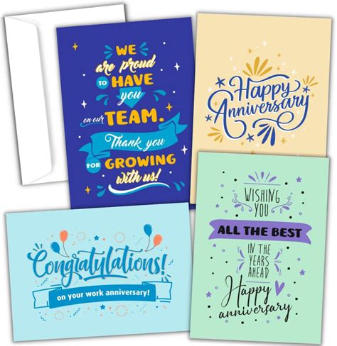 Amazon Happy Work Anniversary Cards Bulk With Envelopes