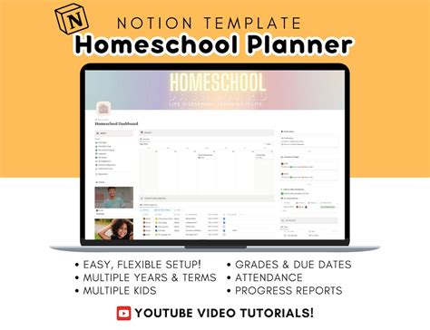 Homeschool Notion Planner Template / Online School Digital Planner ...