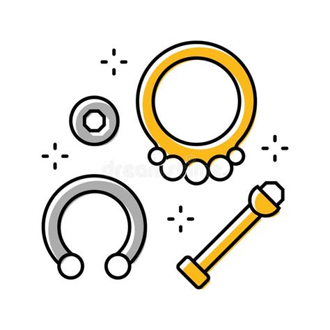 Ring Piercing Color Icon Vector Illustration Stock Illustration