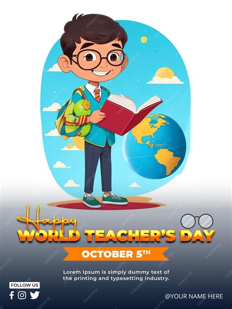 Premium Psd Psd Happy World Teachers Day Social Media Post Template