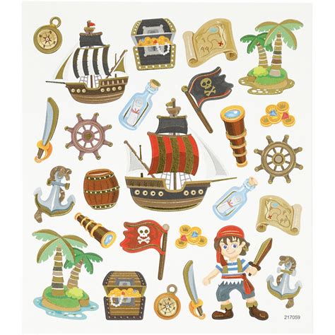 Pirate Stickers With Metallic Effect Sheet 15 X 165 Cm Etsy