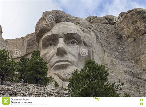 Abraham Lincoln on Mount Rushmore Stock Photo - Image of landscape ...