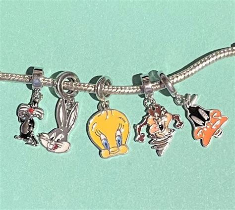 Cartoon Charm Fits Pandora Bracelets Loony Tunes Charms Tweety Bugs