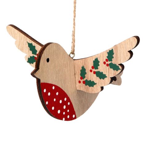 Flying Robin Wooden Christmas Tree Decoration Hellosupermarket