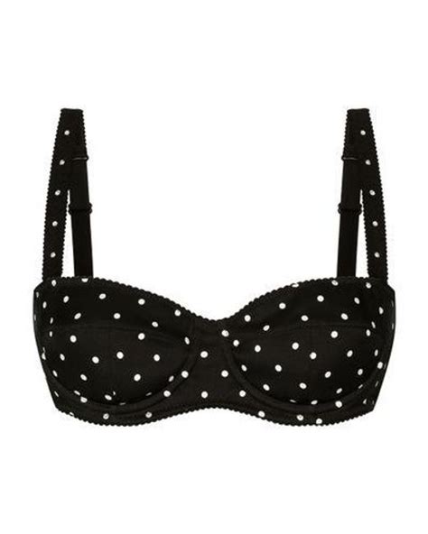 Dolce And Gabbana Polka Dot Balconette Bra In Black Lyst