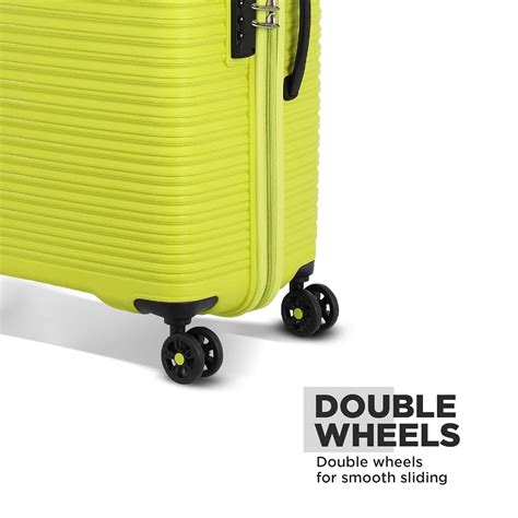 American Tourister Liftoff Medium Polypropylene Hard Sided Double Spinner Wheels Trolly Bag ...