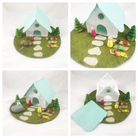 Mint Cottage Playscape Play Mat Felt Pretend Play Etsy Felt Play