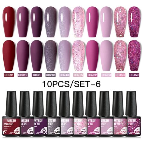 Mtssii Teile Satz Gel Nagellack Set Kit Nackt Glitter Winter Farben