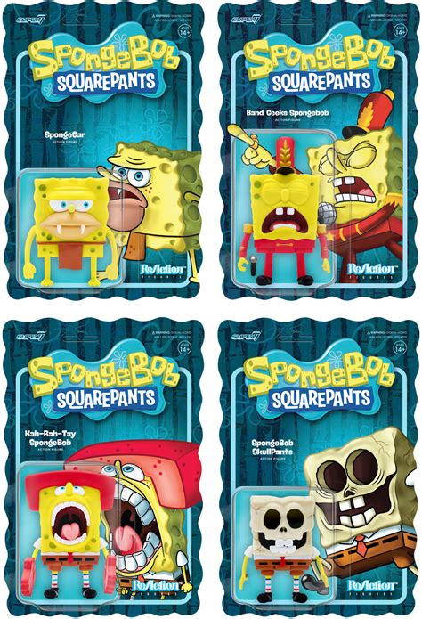 Customer Reviews Super7 Reaction 375 In Plastic Spongebob Squarepants Band Geeks Spongebob Re