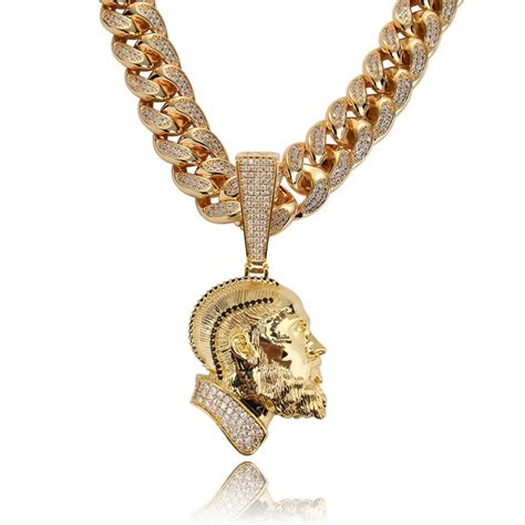 R I P Nipsey Hussle Cuban Chain Necklace Pendant With Tennis Chain