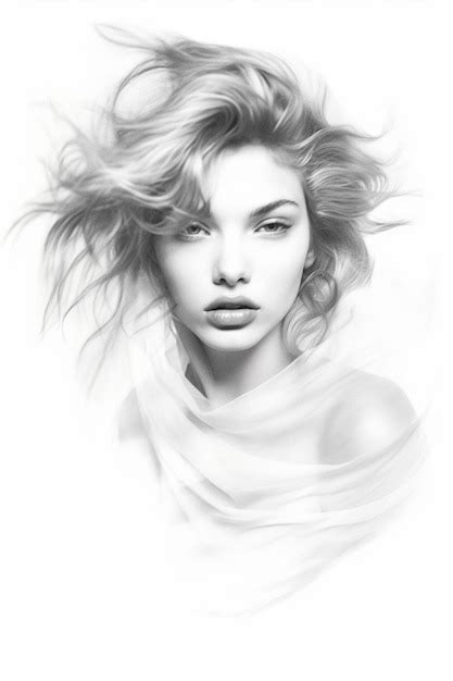 Premium AI Image | Beautiful black and white female portrait created ...