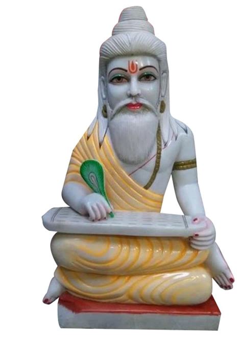 White Hindu Marble Valmiki Statue For Worship Size Feet