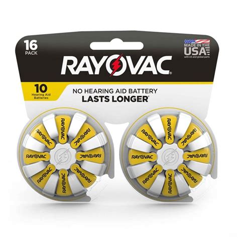 Size 10 Hearing Aid Batteries - Rayovac