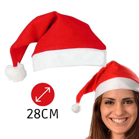 Gorro Papai Noel Touca Vermelha Adulto Decoração Natalina 28cm Shopee