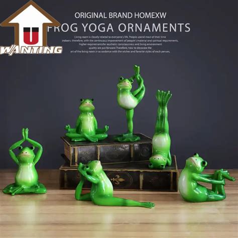 Resin Yoga Frog Animal Craft Ornament Garden Decoration Office Decor