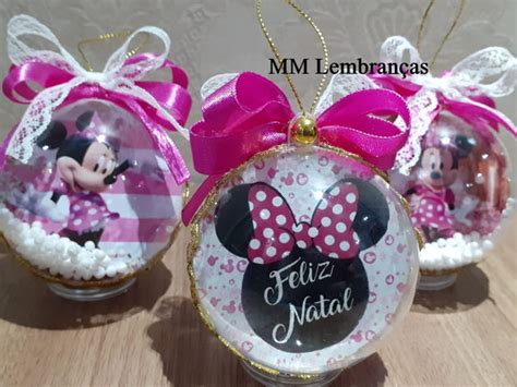 Bolas De Natal Minnie Personalizadas Cm Elo