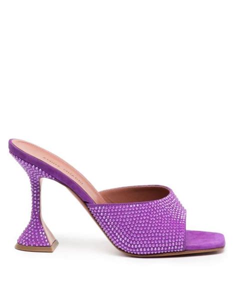 AMINA MUADDI Lupita Open Toe Mules In Purple Lyst