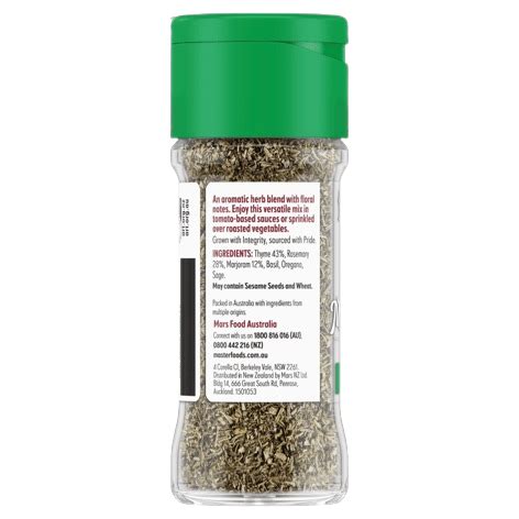 Grocery Cooking Organic Products Masterfoods Mixed Herb Blend