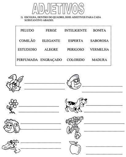 Adjetivos ExercÍcios Atividades 3° 4° 5° Anos Para Imprimir Atividades E Desenhos