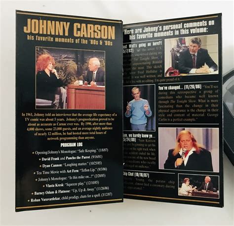 Johnny Carson His Favorite Moments From The Tonight Show 80s Etsy