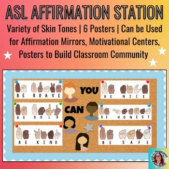 ASL Affirmation Station | Motivational Posters Mirror | Classroom Decor