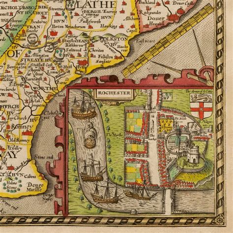 Old Map Of Kent In 1611 By John Speed Canterbury Maidstone Etsy Ireland