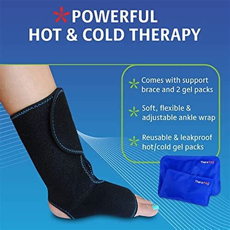 Foot Ankle Ice Pack Wrap With 2 Hot Cold Gel Packs By TheraPAQ Foot